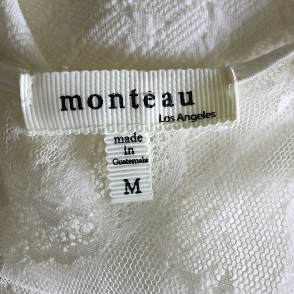 Monteau Sleeveless White Dress, Lace Top, M, 2/$20 - Picture 5 of 6